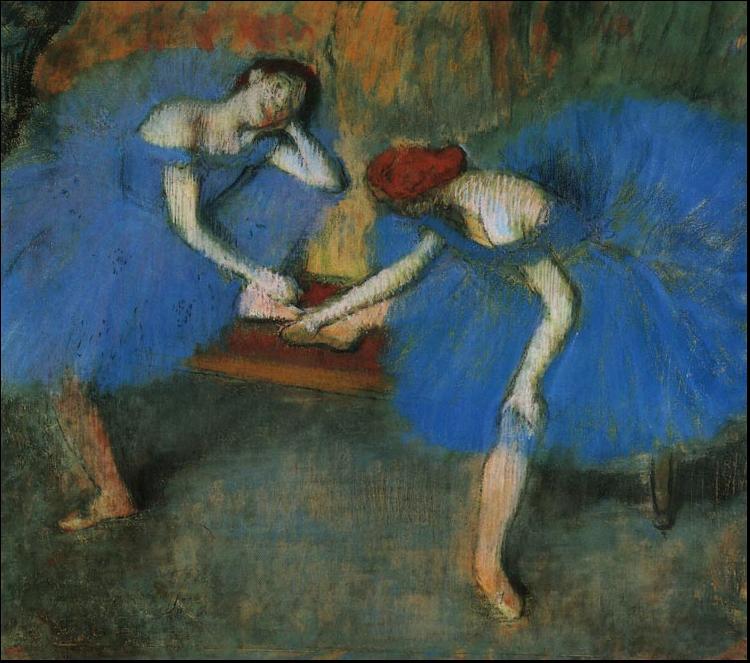 Edgar Degas Two Dancers in Blue